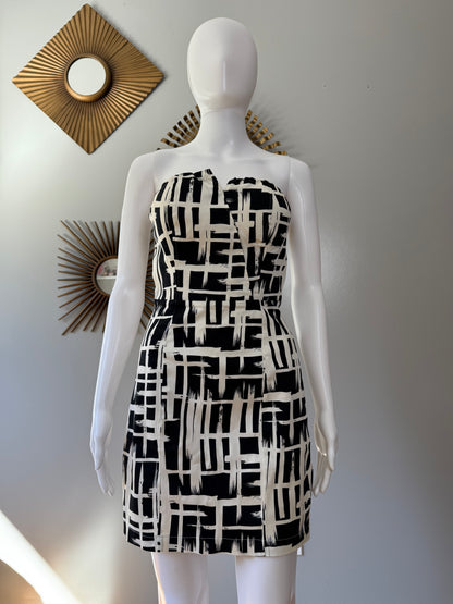 Charlotte Russe - Black & White Abstract Mini Dress