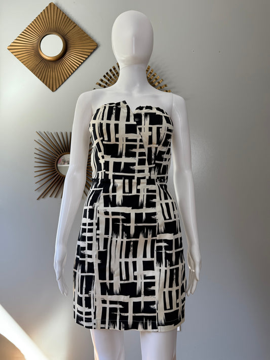 Charlotte Russe - Black & White Abstract Mini Dress