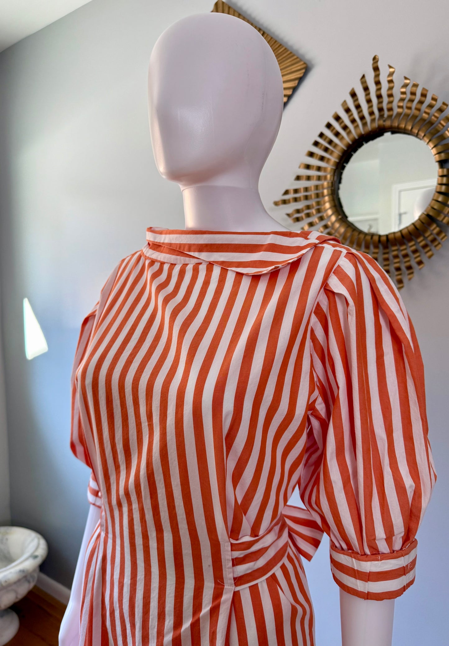 ZARA - Orange Stripes Midi Dress