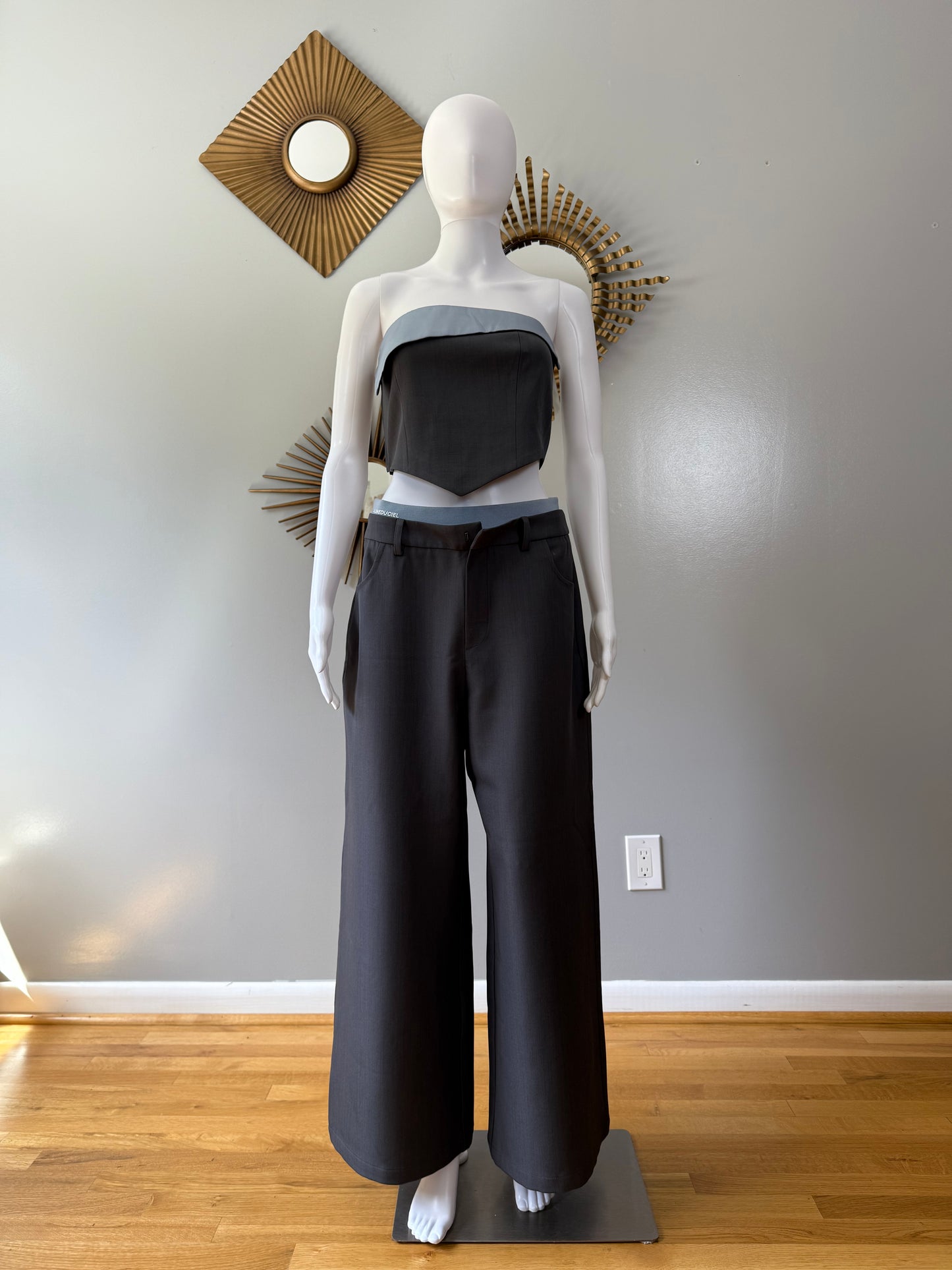 La Lune Du Ciel - Grey Tube Top & Pants Set