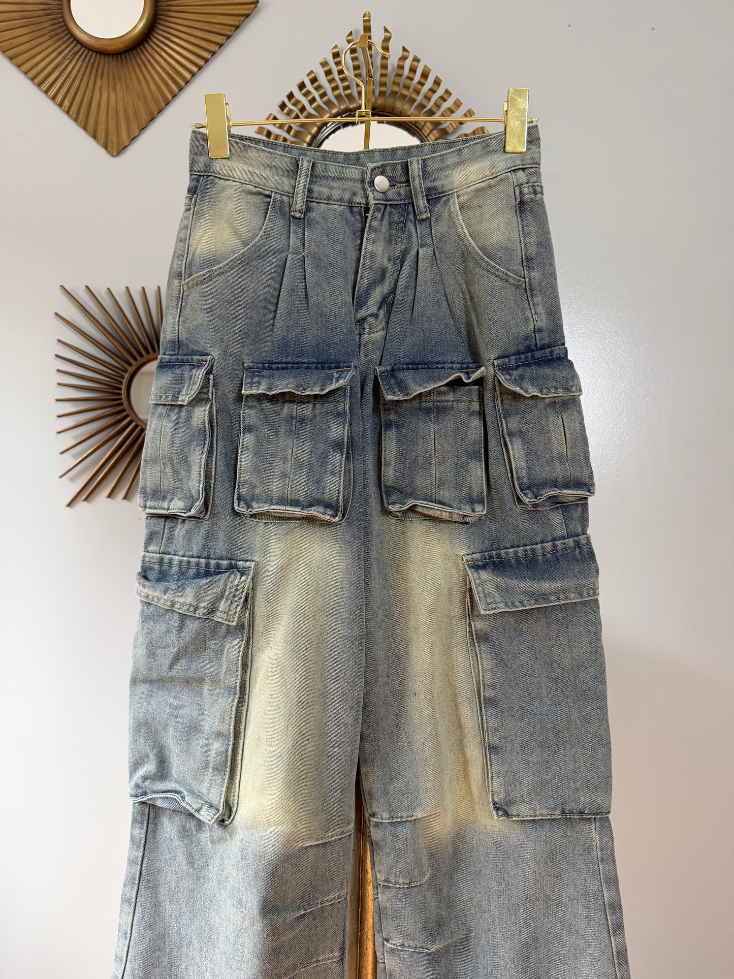 Milano - Blue Cargo High Waist Jeans