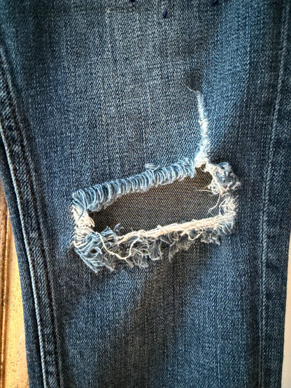Topshop - Blue Beaded Lucas Moto Jeans