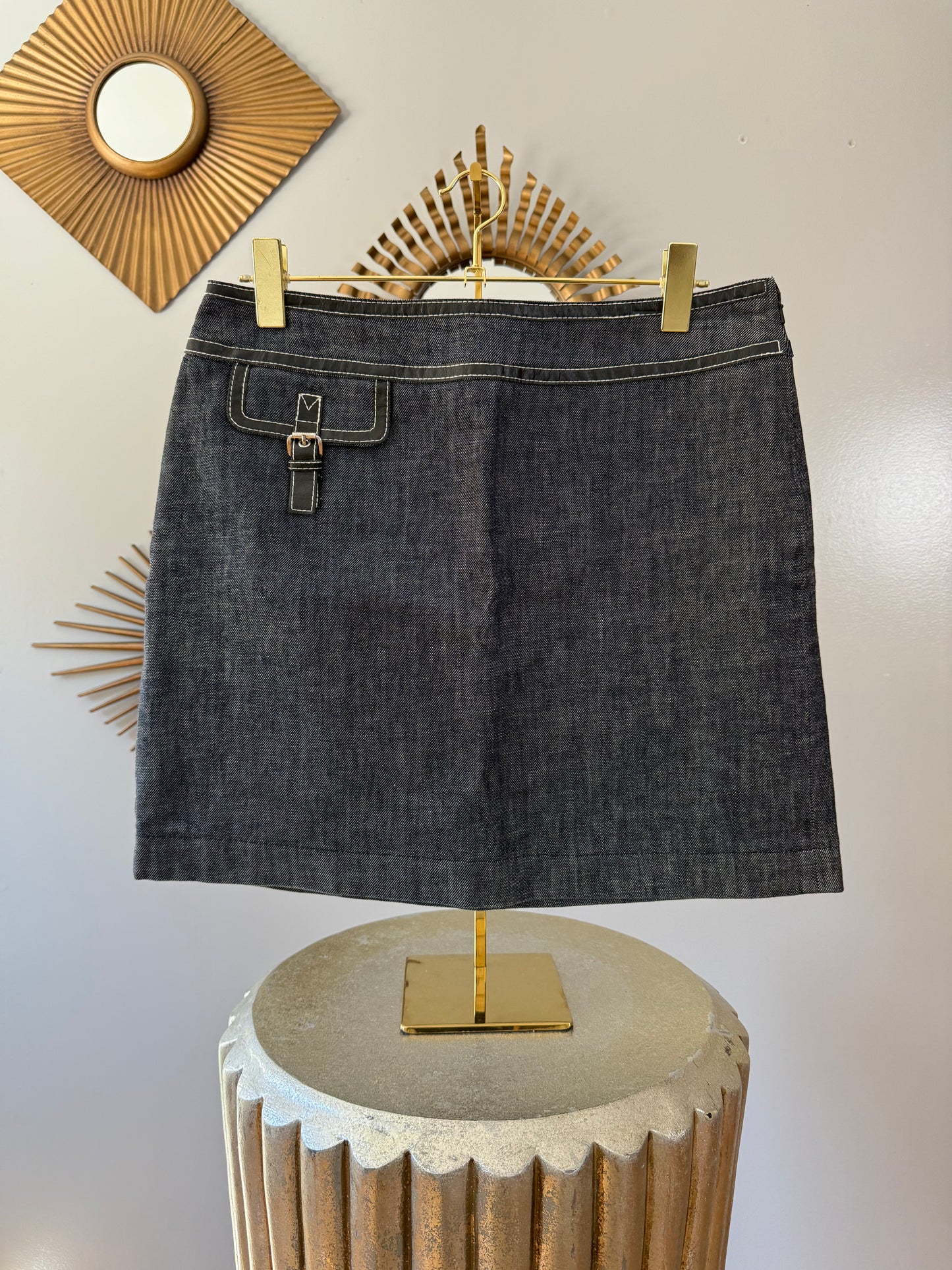 Michael Kors - Black Dark Wash Denim Skirt