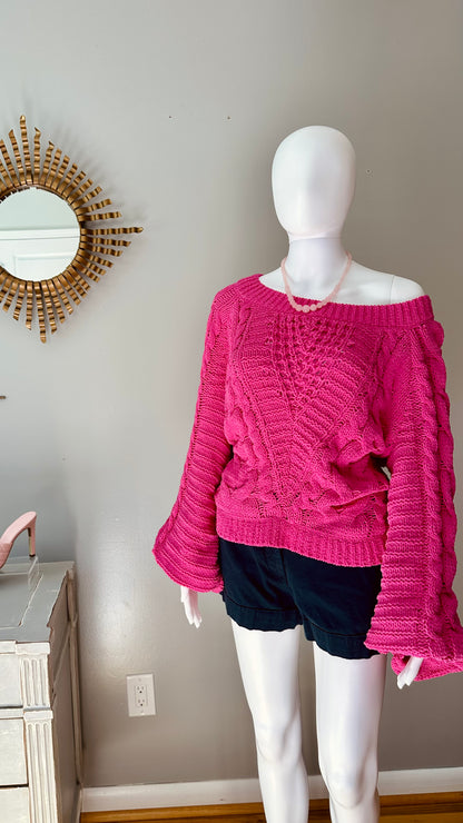 Express - Pink Cable Knit Sweater