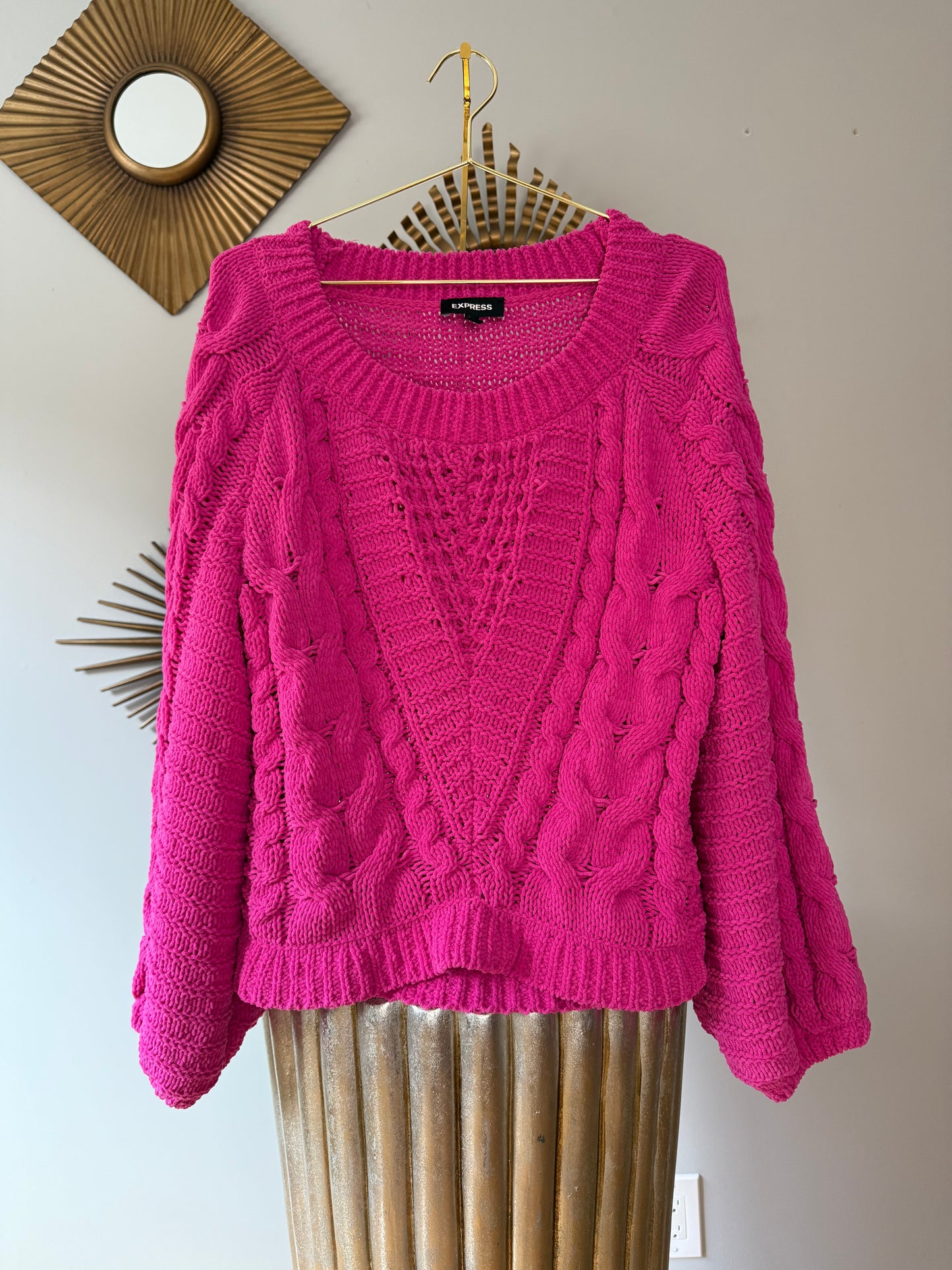 Express - Pink Cable Knit Sweater