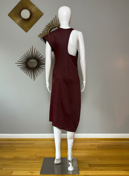 ZARA - Burgundy Asymmetrical Midi Dress