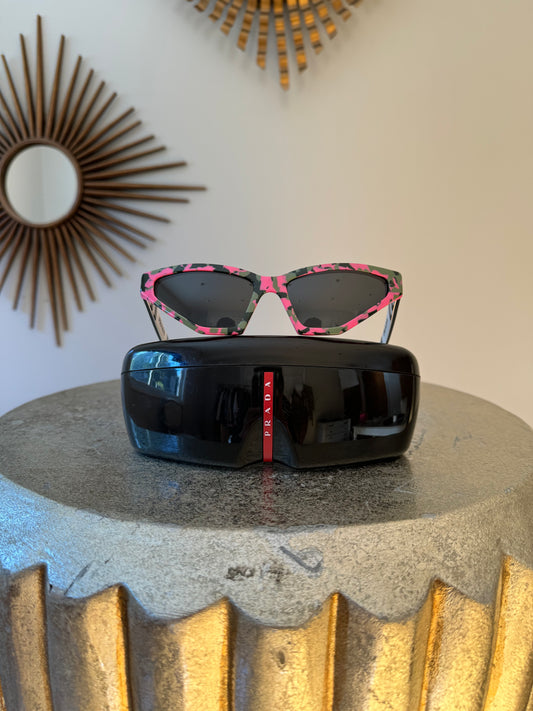 Prada - Pink Camouflage Cat Eye Sunglasses