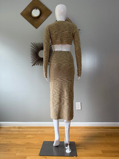 12th Tribe - Green Uproar Knit Midi Dress