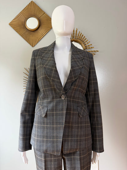 Etcetera - Blue & Grey Plaid Pantsuit