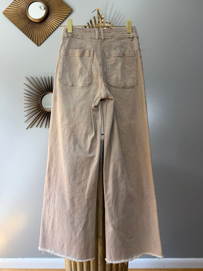 MNG - Tan Wide Leg Jeans