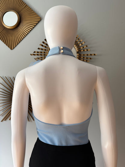 Karen Millen - Blue Tulle Rosette Bodysuit