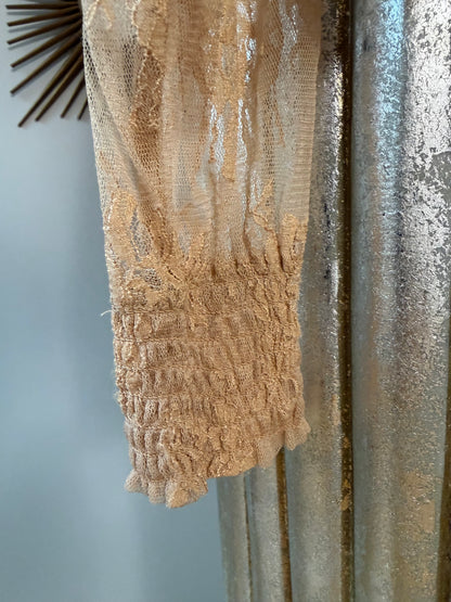 Forever 21 - Tan Lace Button Up Top