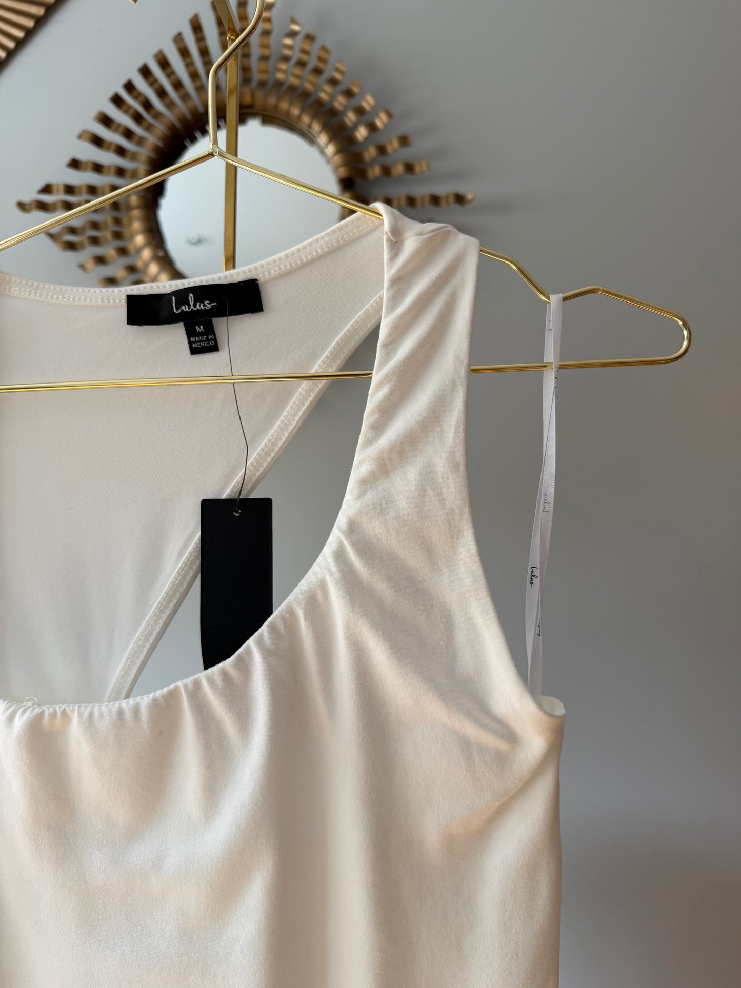 Lulu’s - White Asymmetrical Bodysuit