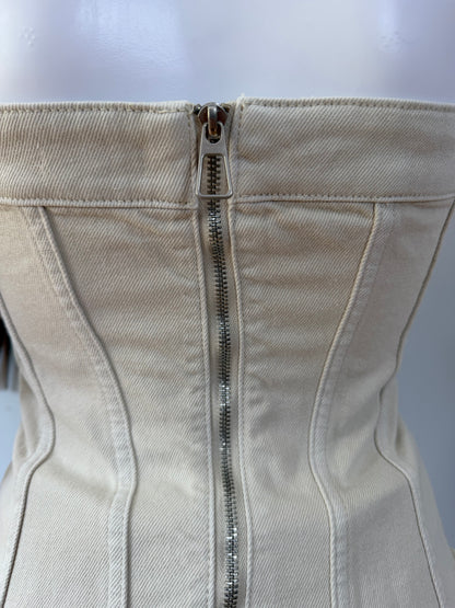 Mistress Rocks - Oat Denim Strapless Top and Jeans Set