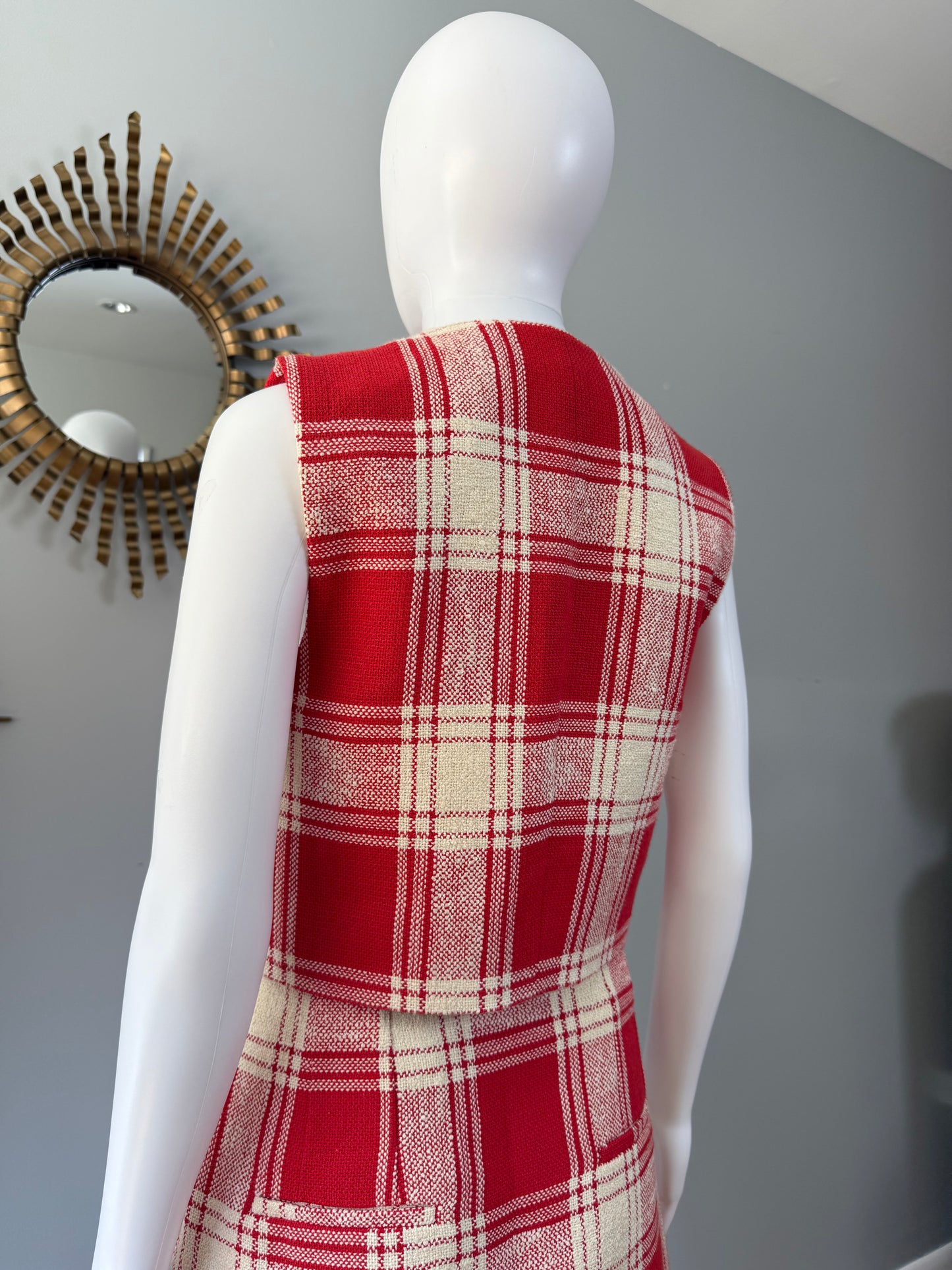 Zara - Red Plaid Skirt Set