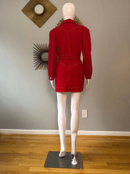 7 For all man kind - Red Denim Mini Dress