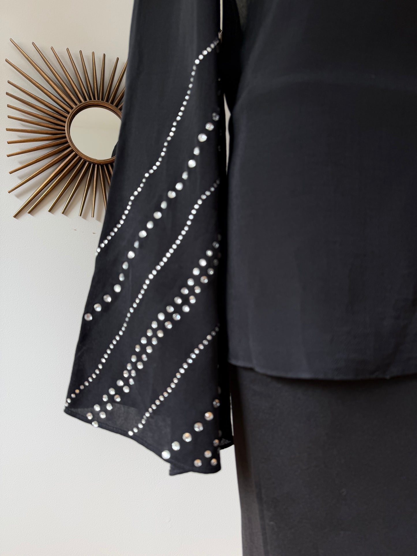 ZARA - Black Backless Embellished Top