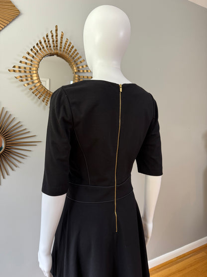 Banana Republic - Black Ponte Fit and Flare Dress