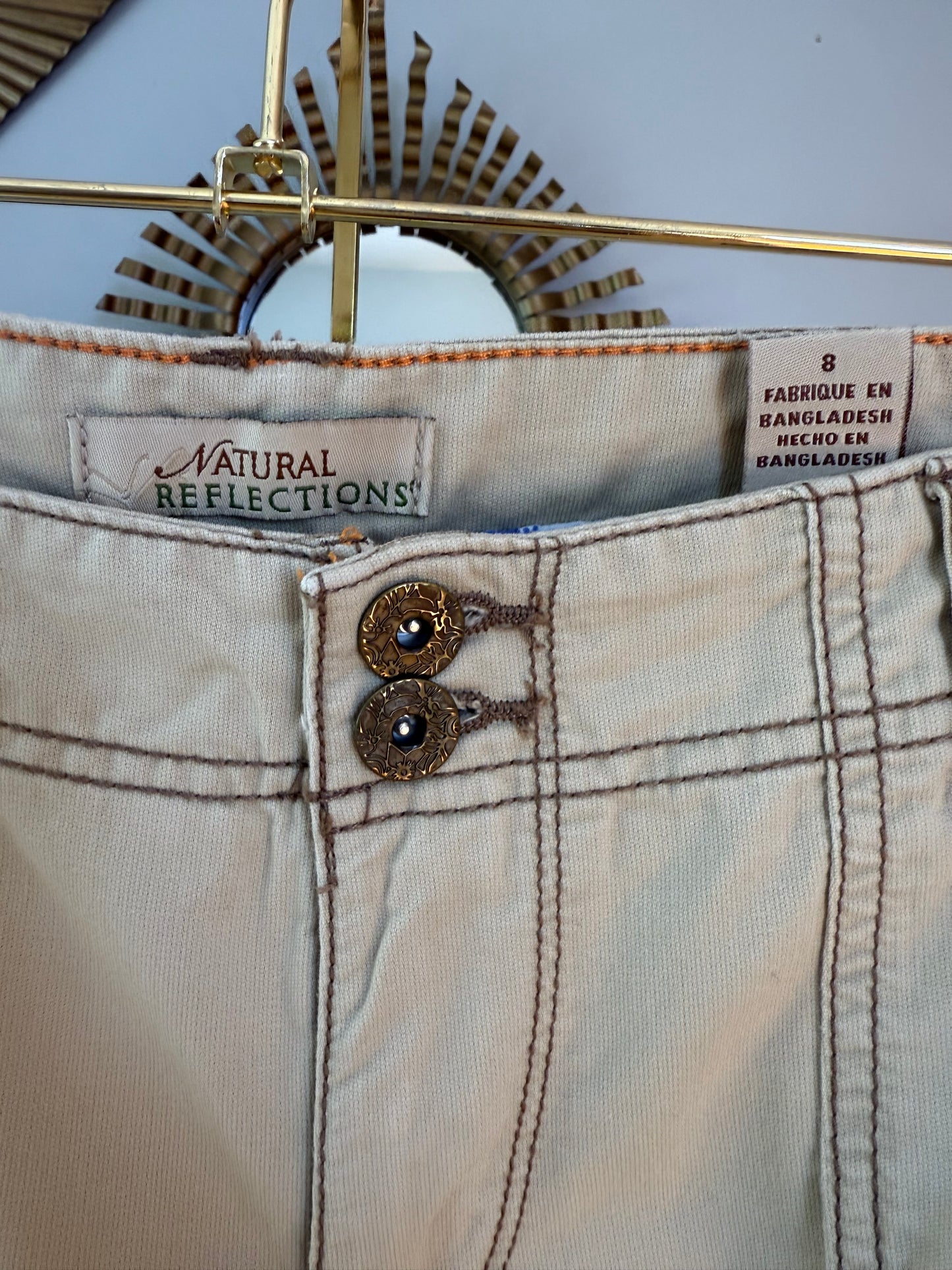Natural Reflections - Beige Cargo Bermuda Shorts