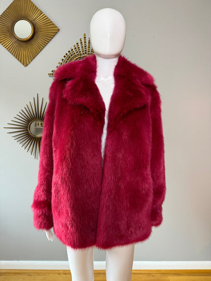 Michael Kors - Burgundy Faux Fur Short Coat