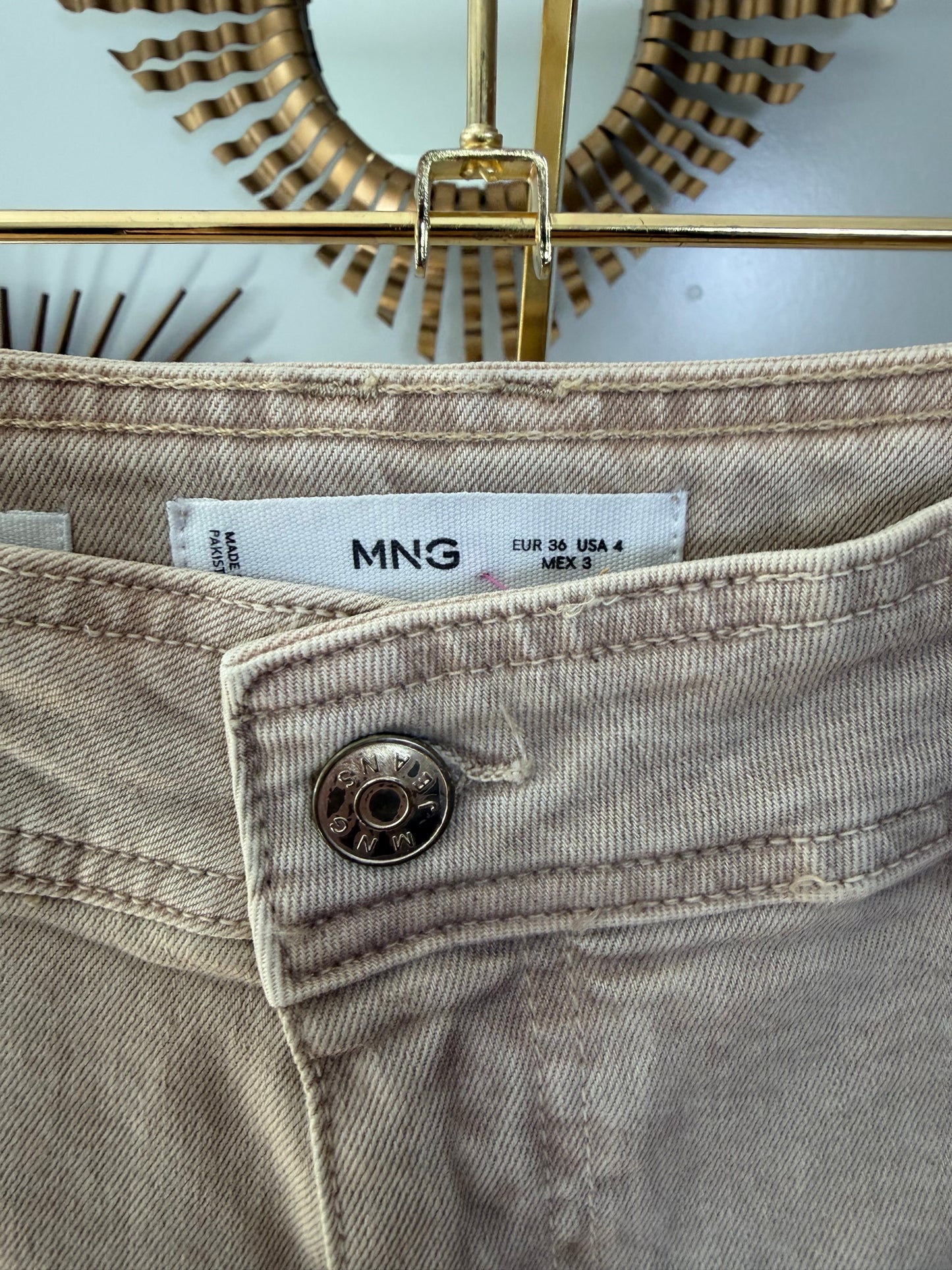 MNG - Tan Wide Leg Jeans