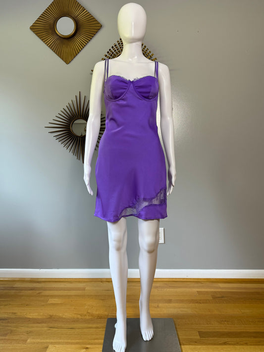 Meshki - Purple Joslyn Satin Mini Slip Dress