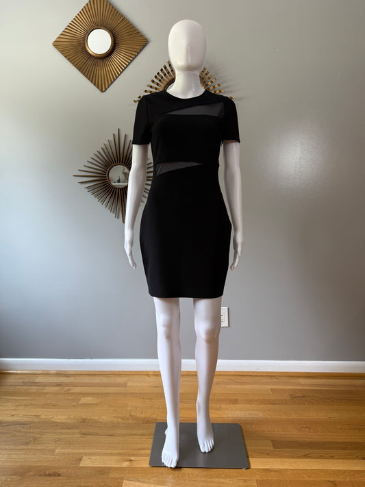 Express - Black Sheer Cutout Dress