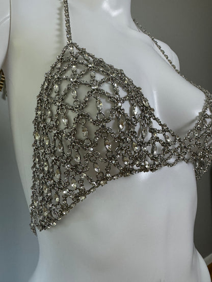 ZARA - Silver Rhinestone Bra Top