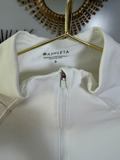 Athleta - White Quater-Zip Performance Pullover