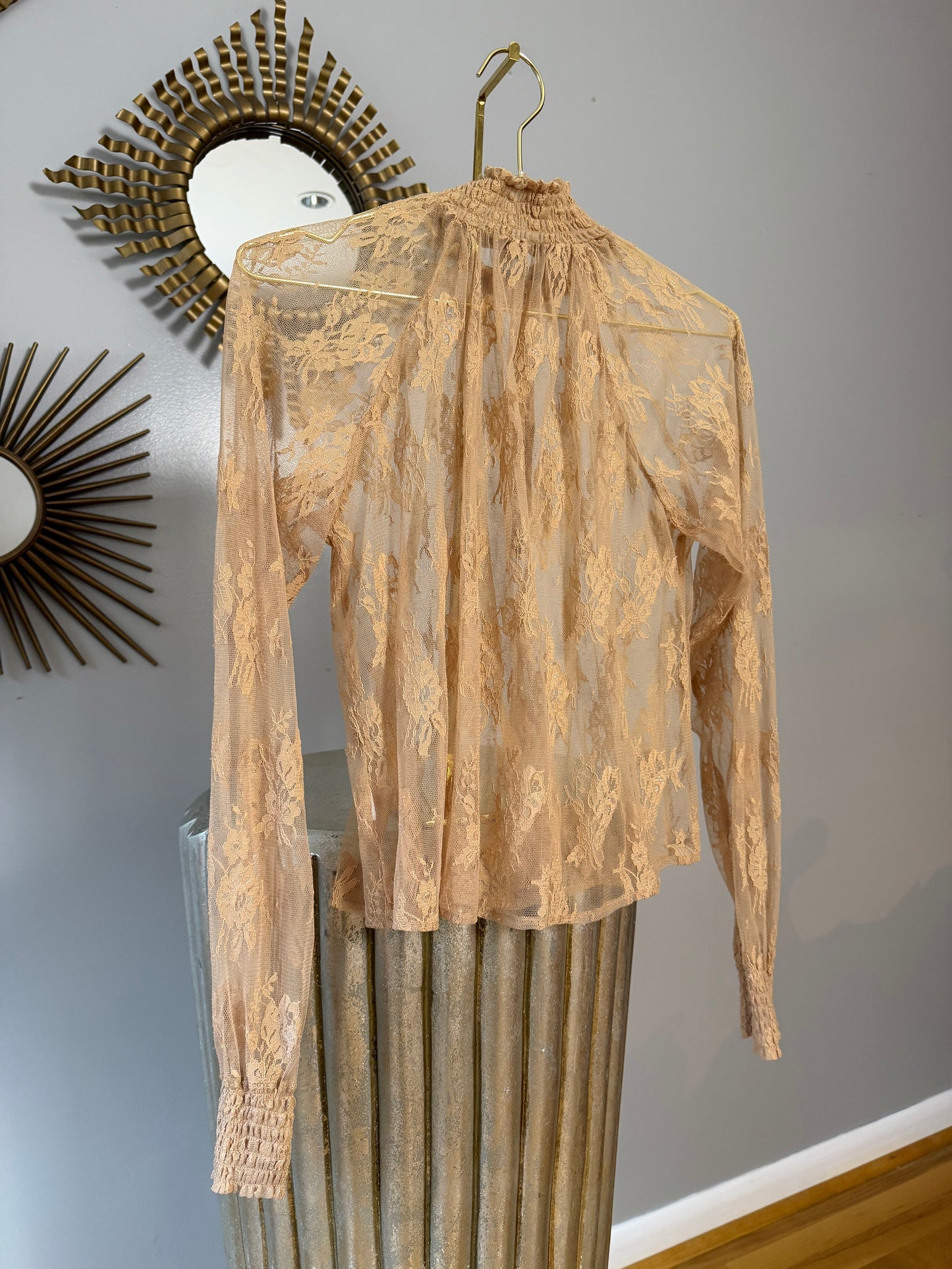 Forever 21 - Tan Lace Button Up Top