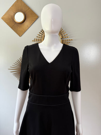 Banana Republic - Black Ponte Fit and Flare Dress