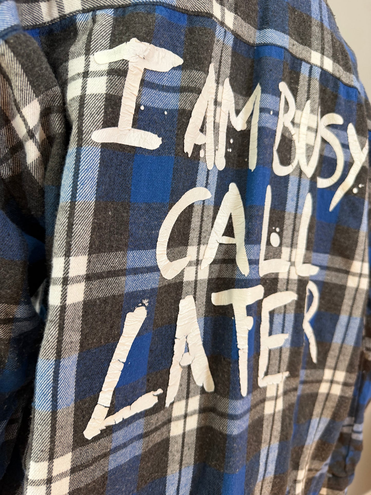 ZARA - Blue Plaid Flannel Tunic Top