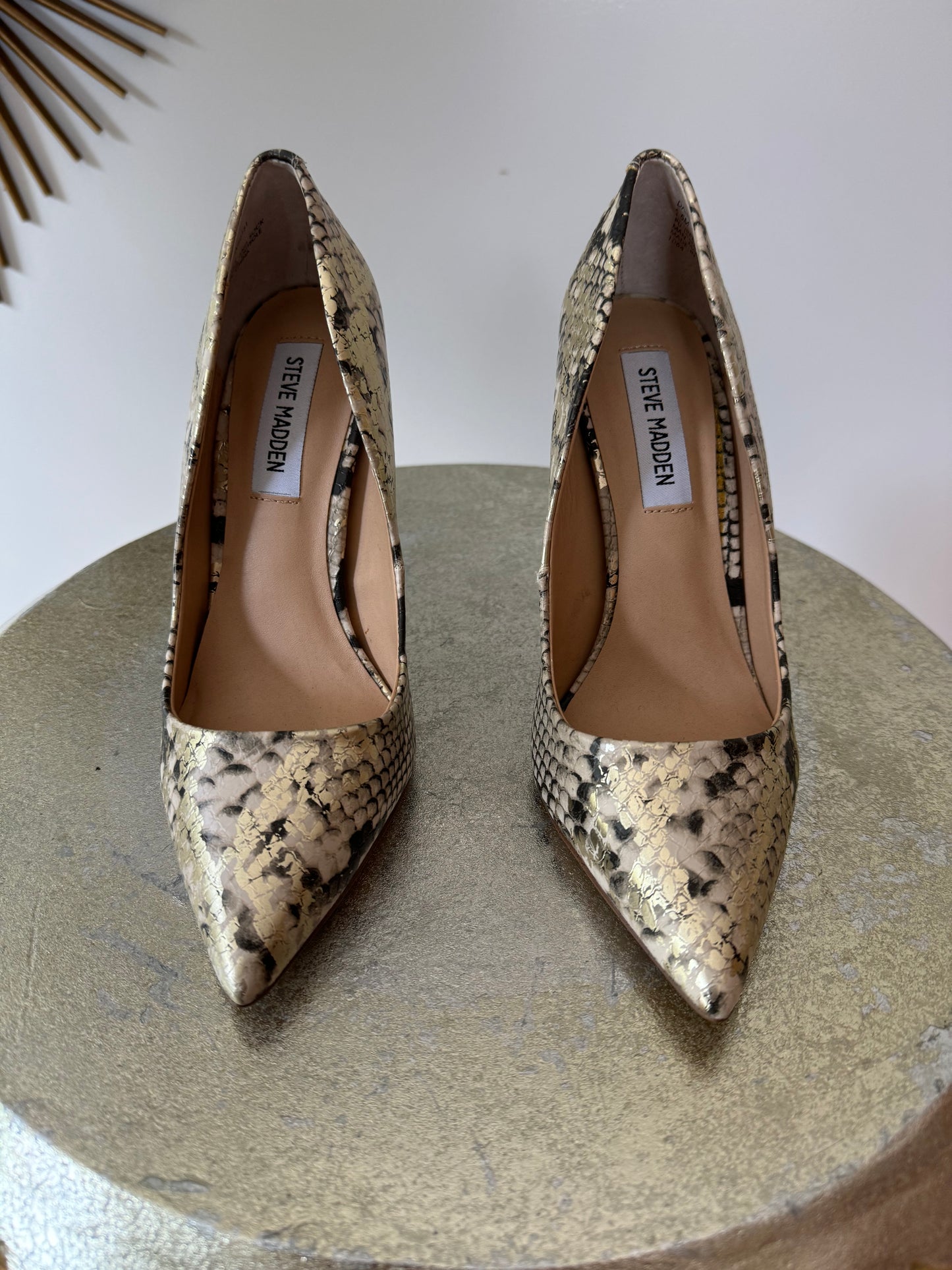 Steve Madden - Gold Vala Snakeskin Pumps