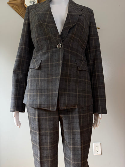 Etcetera - Blue & Grey Plaid Pantsuit