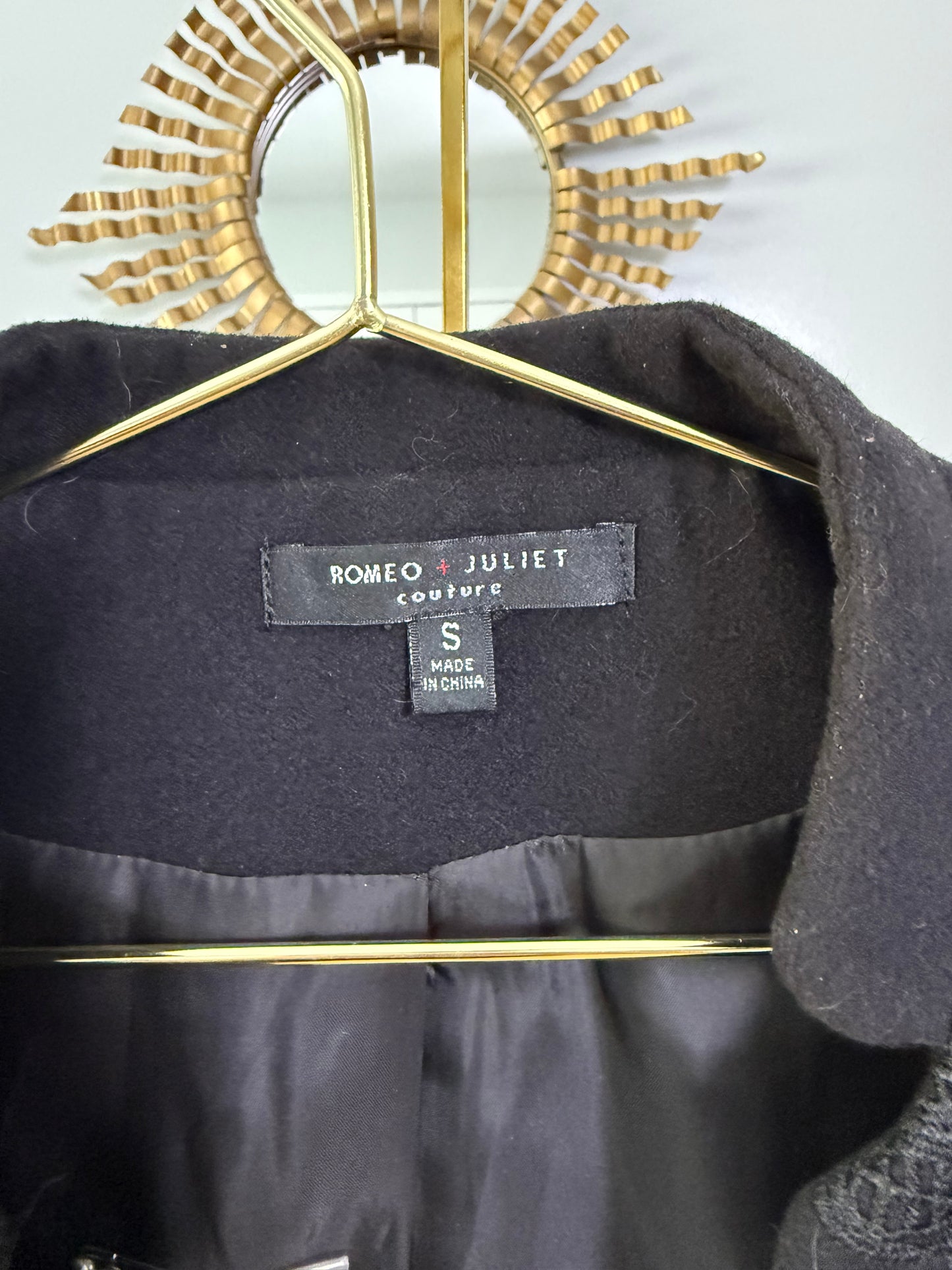 Romeo & Juliet Couture - Black Military Jacket w/ Gold Buttons
