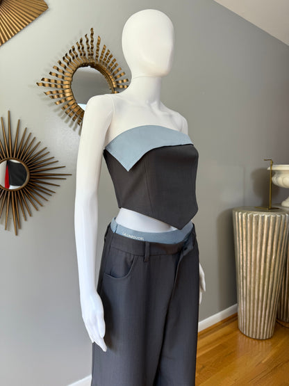 La Lune Du Ciel - Grey Tube Top & Pants Set