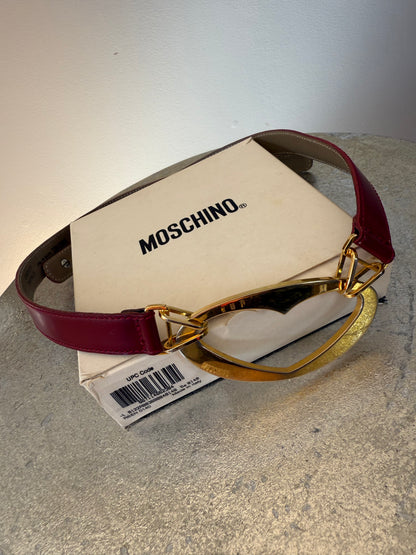 Moschino - Red Leather Heart Buckle Belt
