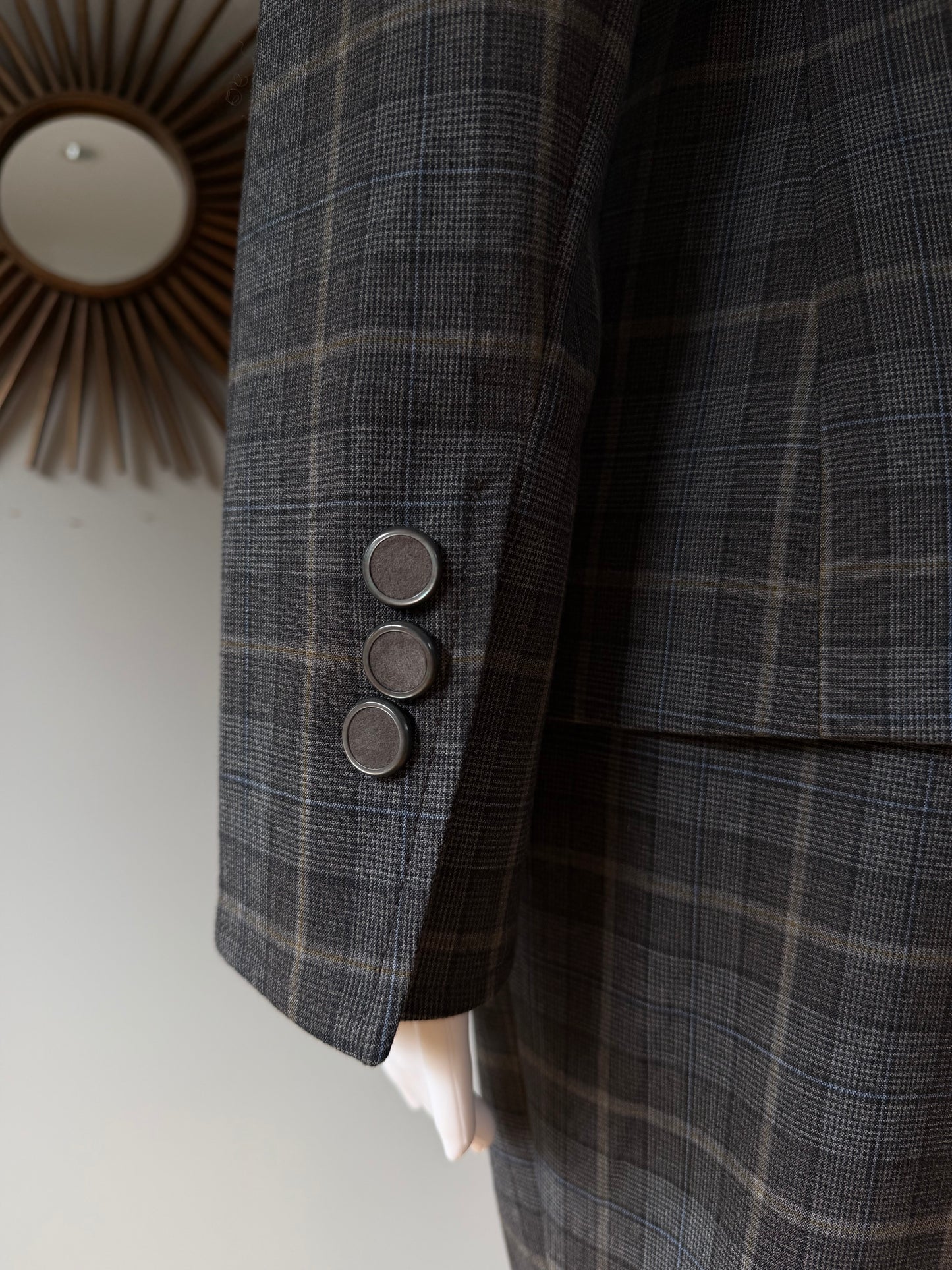 Etcetera - Blue & Grey Plaid Pantsuit