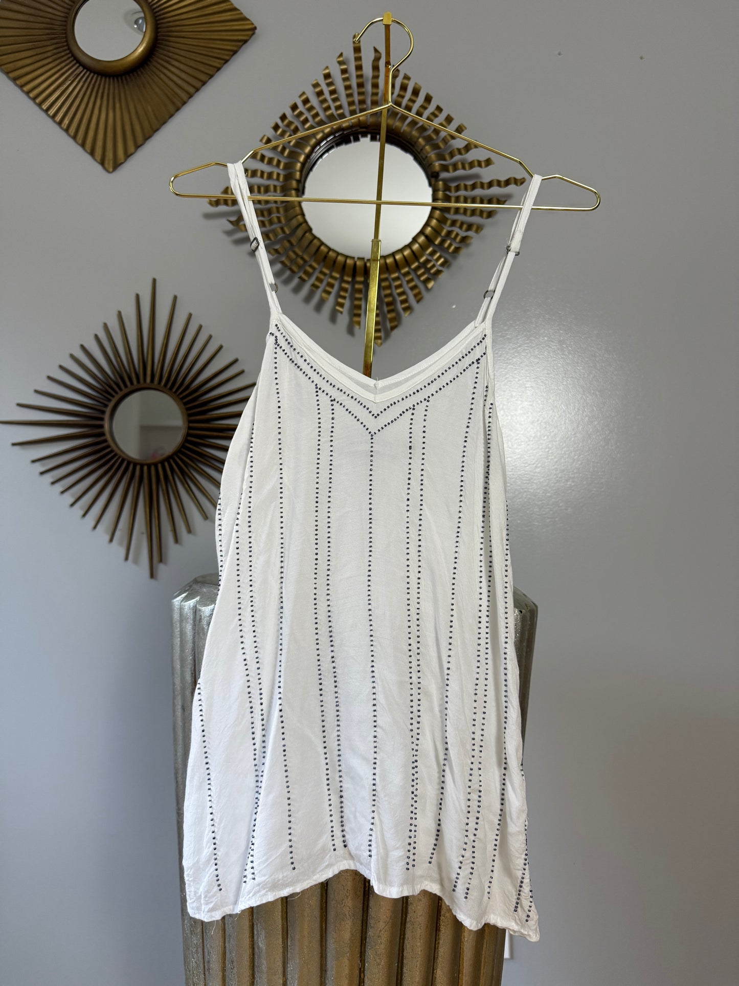 Milkshake- White Beaded Tank Top