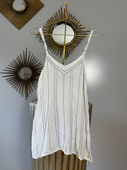 Milkshake- White Beaded Tank Top