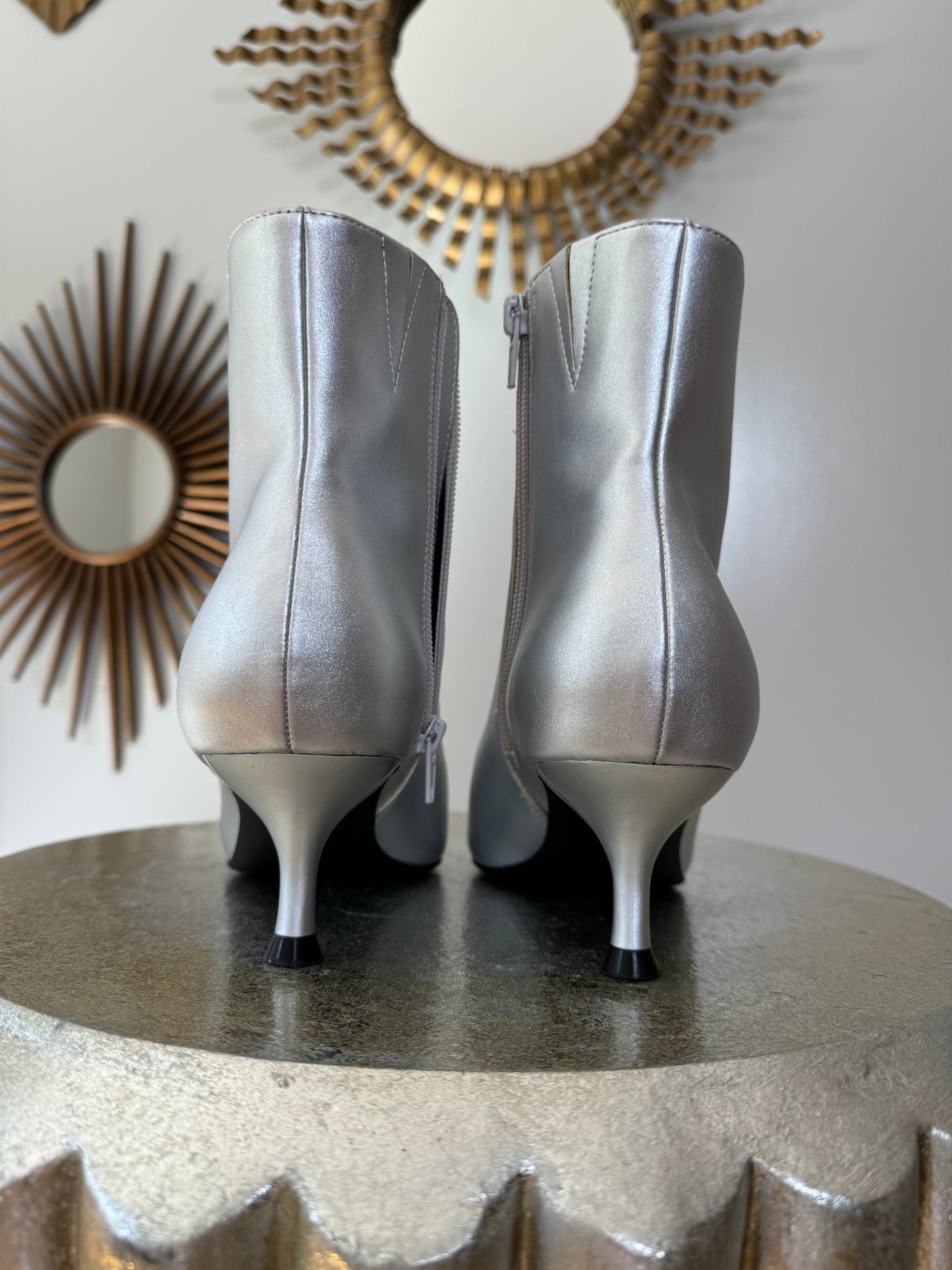 Rachel Zoe - Silver Synthetic Leather Booties