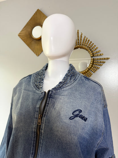 Guess - Blue Bomber Denim Jacket