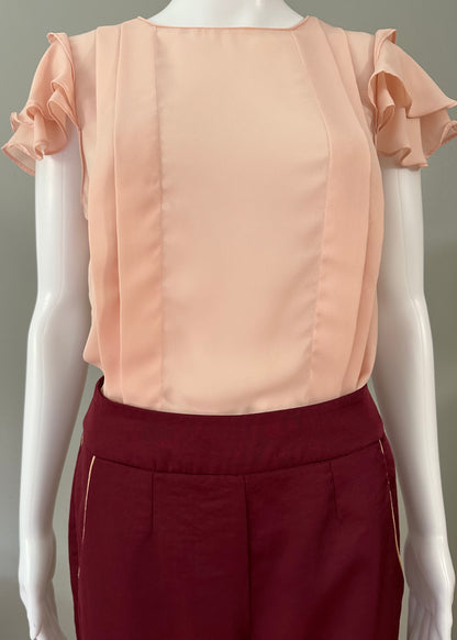 Peach Ruffle Top