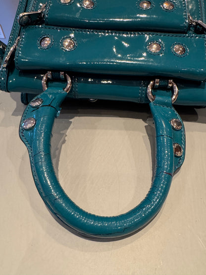 Karen Millen - Teal Patent Leather Handbag