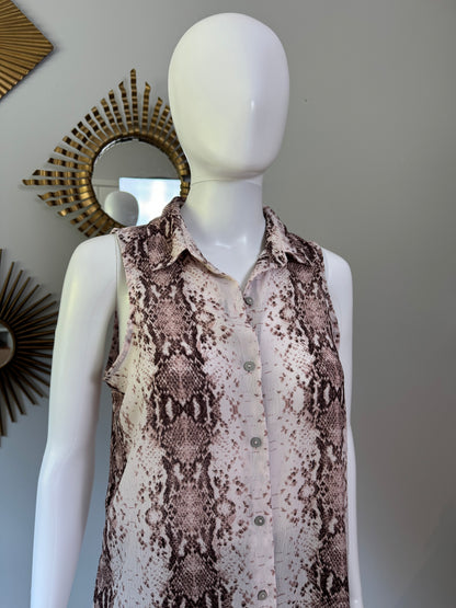 Rachel Zoe - Pink Snakeskin Print Top