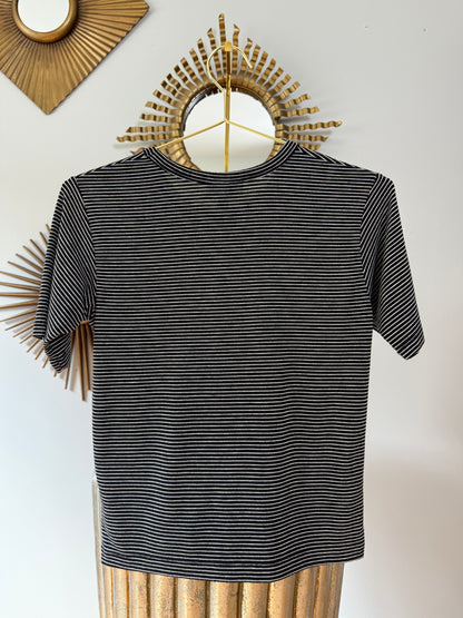 TopShop - Blue Striped Embroidered Shirt