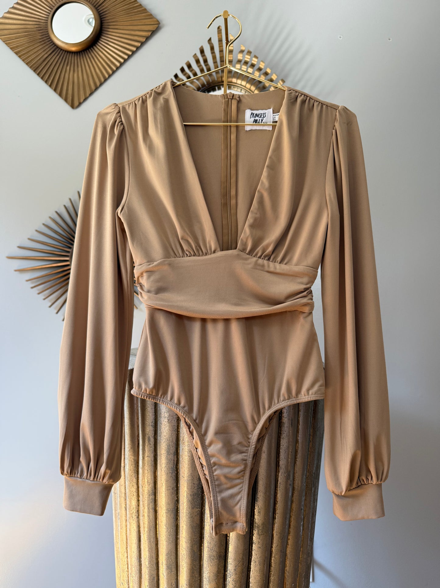 Princess Polly - Tan Jude Long Sleeve Bodysuit