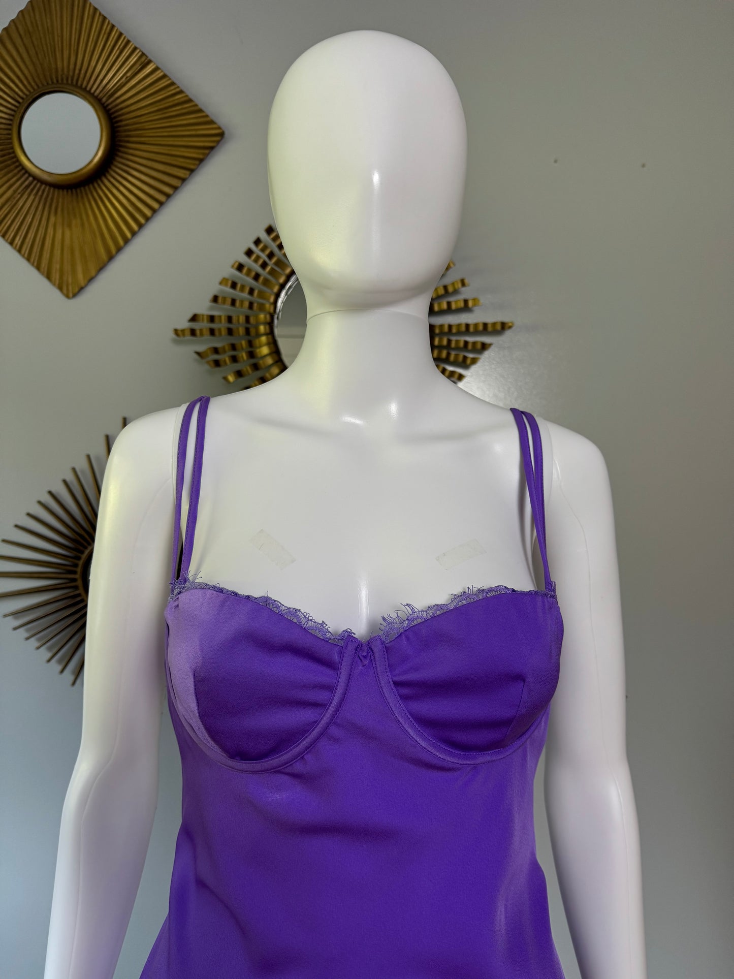 Meshki - Purple Joslyn Satin Mini Slip Dress