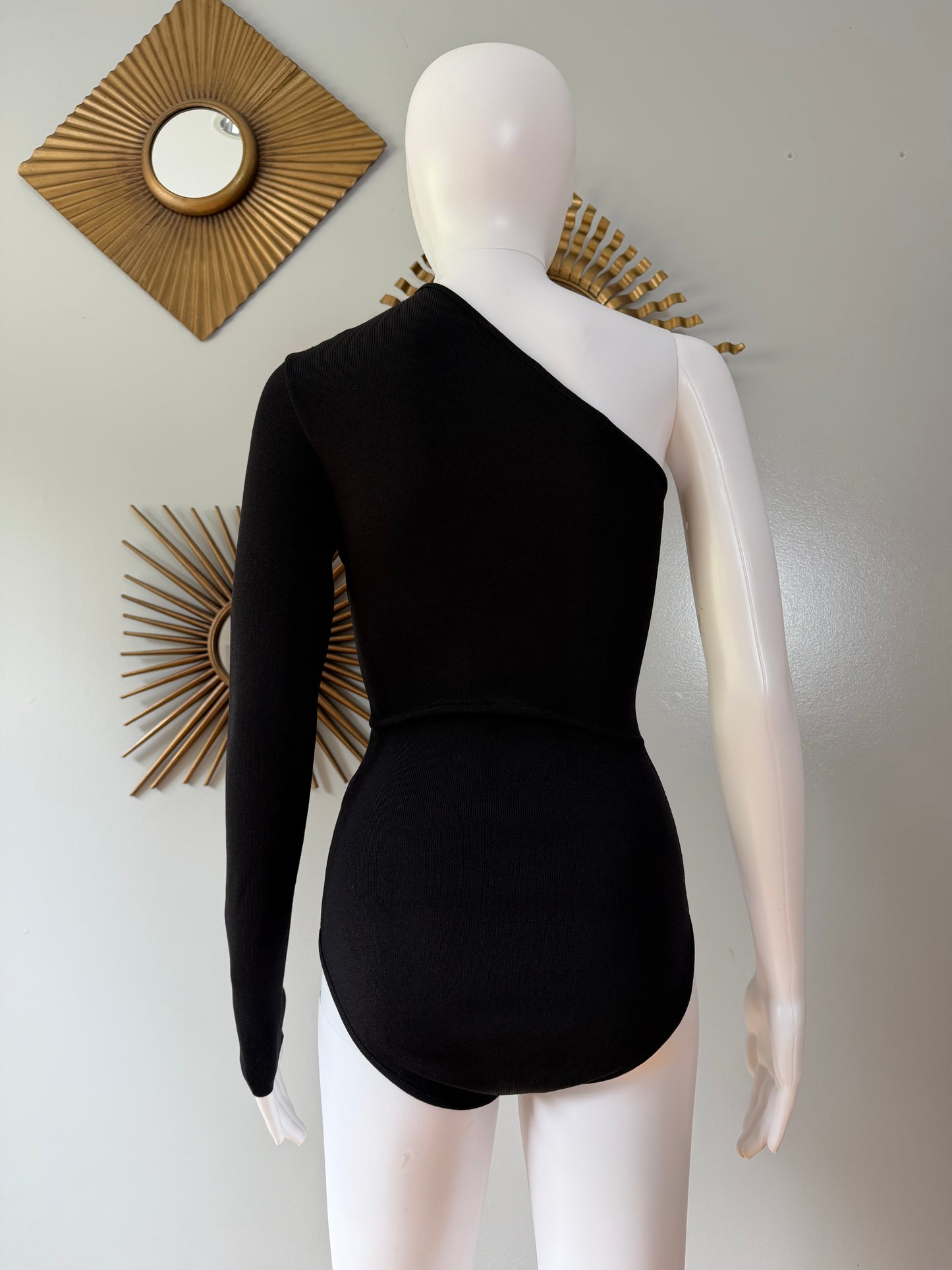 ZARA - Black One Shoulder Cutout Bodysuit