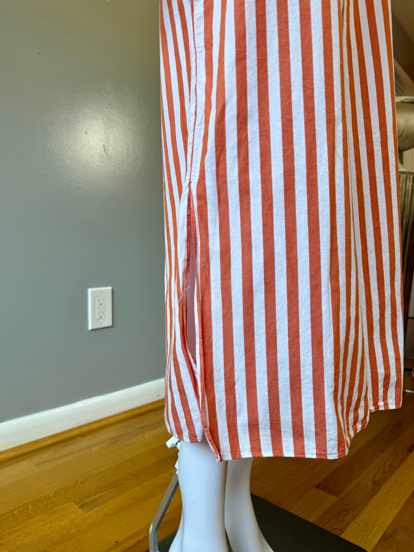 ZARA - Orange Stripes Midi Dress